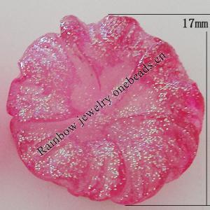 Resin Cabochons, No Hole Headwear & Costume Accessory, Flower, About 17mm in diameter, Sold by Bag