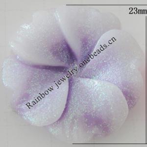 Resin Cabochons, No Hole Headwear & Costume Accessory, Flower, About 23mm in diameter, Sold by Bag