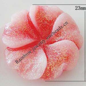 Resin Cabochons, No Hole Headwear & Costume Accessory, Flower, About 23mm in diameter, Sold by Bag