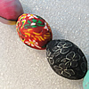 Pottery Clay Beads, Oval 28x20mm Hole:About 1.5mm , Sold by PC