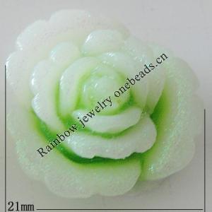 Resin Cabochons, No Hole Headwear & Costume Accessory, Flower, About 21mm in diameter, Sold by Bag