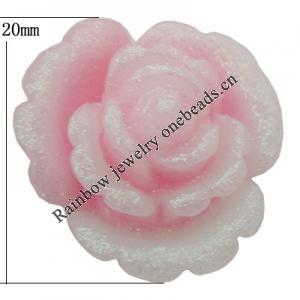 Resin Cabochons, No Hole Headwear & Costume Accessory, Flower, About 20mm in diameter, Sold by Bag