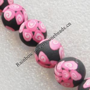 Pottery Clay Beads, Round 12mm Hole:About 1.5mm , Sold by PC