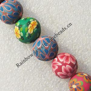 Pottery Clay Beads, Round 6mm Hole:About 1.5mm , Sold by PC