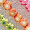 Pottery Clay Beads, Flower 10mm Hole:About 1.5mm , Sold by PC