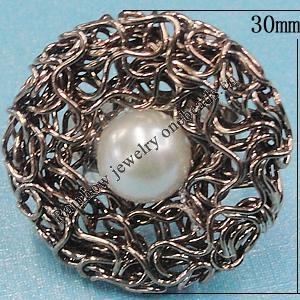  Handmade Ring, Iron Lead-free, Ring size:16-20mm, Flower 30mm, Sold By Bag