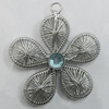 Iron Thread Component Handmade Lead-free, Flower 42x39mm Hole:3mm, Sold by Bag