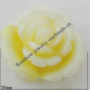 Resin Cabochons, No Hole Headwear & Costume Accessory, Flower, About 20mm in diameter, Sold by Bag