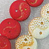 Pottery Clay Beads, Flat Round 16mm Hole:About 1.5mm , Sold by PC