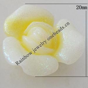 Resin Cabochons, No Hole Headwear & Costume Accessory, Flower, About 20mm in diameter, Sold by Bag