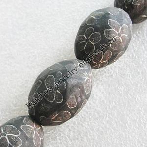 Pottery Clay Beads, Faceted Oval 26x20mm Hole:About 1.5mm , Sold by PC
