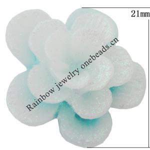 Resin Cabochons, No Hole Headwear & Costume Accessory, Flower, About 21mm in diameter, Sold by Bag