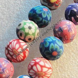 Pottery Clay Beads, Round 6mm Hole:About 1.5mm , Sold by PC