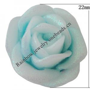 Resin Cabochons, No Hole Headwear & Costume Accessory, Flower, About 22mm in diameter, Sold by Bag