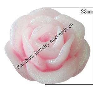 Resin Cabochons, No Hole Headwear & Costume Accessory, Flower, About 23mm in diameter, Sold by Bag