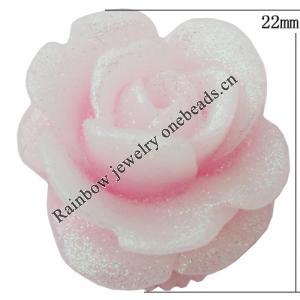 Resin Cabochons, No Hole Headwear & Costume Accessory, Flower, About 22mm in diameter, Sold by Bag