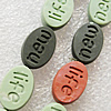 Pottery Clay Beads, Flat Oval 10x15mm Hole:About 1.5mm , Sold by PC