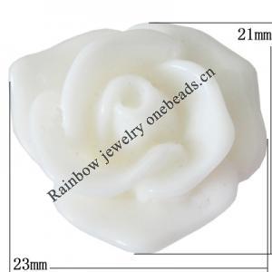 Resin Cabochons, No Hole Headwear & Costume Accessory, Flower, About 21x23mm in diameter, Sold by Bag
