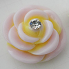 Resin Cabochons, No Hole Headwear & Costume Accessory, Flower, About 26mm in diameter, Sold by Bag