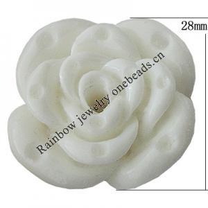 Resin Cabochons, No Hole Headwear & Costume Accessory, Flower, About 28mm in diameter, Sold by Bag