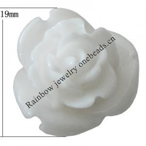 Resin Cabochons, No Hole Headwear & Costume Accessory, Flower, About 19mm in diameter, Sold by Bag