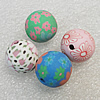Pottery Clay Beads, Round 6mm Hole:About 1.5mm , Sold by PC