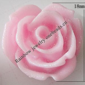 Resin Cabochons, No Hole Headwear & Costume Accessory, Flower, About 18mm in diameter, Sold by Bag