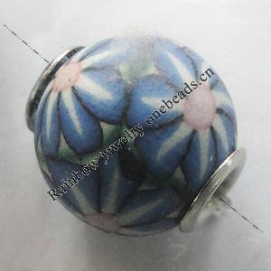 Pottery Clay Beads European, European Style, 12mm Hole:About 4.5mm , Sold by PC