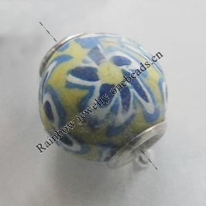 Pottery Clay Beads European, European Style, 12mm Hole:About 4.5mm, Sold by PC