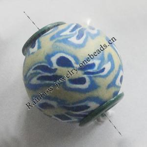 Pottery Clay Beads European, European Style, 12mm Hole:About 4.5mm, Sold by PC