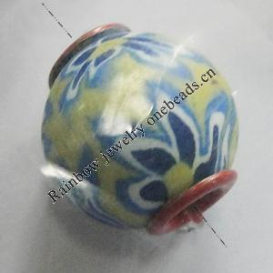 Pottery Clay Beads European, European Style, 12mm Hole:About 4.5mm, Sold by PC