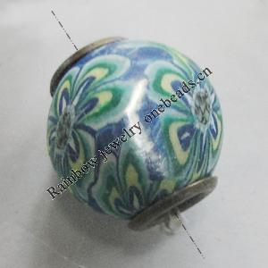 Pottery Clay Beads European, European Style, 12mm Hole:About 4.5mm, Sold by PC