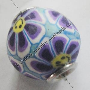 Pottery Clay Beads European, European Style, 12mm Hole:About 4.5mm, Sold by PC