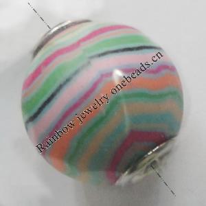 Pottery Clay Beads European, European Style, 12mm Hole:About 4.5mm, Sold by PC