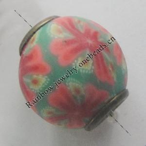 Pottery Clay Beads European, European Style, 12mm Hole:About 4.5mm, Sold by PC