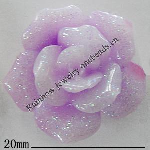 Resin Cabochons, No Hole Headwear & Costume Accessory, Flower, About 20mm in diameter, Sold by Bag