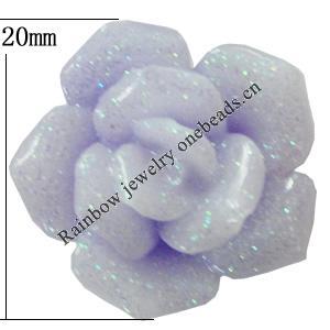 Resin Cabochons, No Hole Headwear & Costume Accessory, Flower, About 20mm in diameter, Sold by Bag