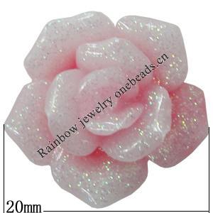 Resin Cabochons, No Hole Headwear & Costume Accessory, Flower, About 20mm in diameter, Sold by Bag