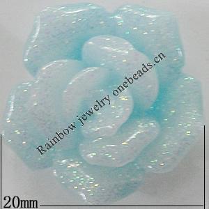 Resin Cabochons, No Hole Headwear & Costume Accessory, Flower, About 20mm in diameter, Sold by Bag