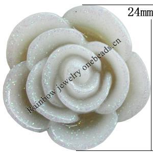 Resin Cabochons, No Hole Headwear & Costume Accessory, Flower, About 22mm in diameter, Sold by Bag