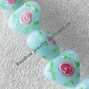 Lampwork Beads, Triangle 13x15mm Hole:About 1.5mm, Sold by PC