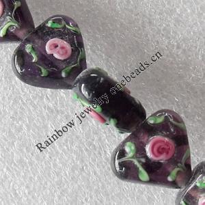 Lampwork Beads, Triangle 13x15mm Hole:About 1.5mm, Sold by PC