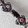 Lampwork Beads, Triangle 13x15mm Hole:About 1.5mm, Sold by PC