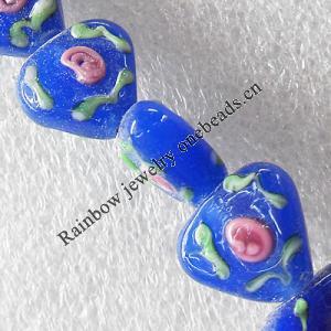 Lampwork Beads, Triangle 13x15mm Hole:About 1.5mm, Sold by PC