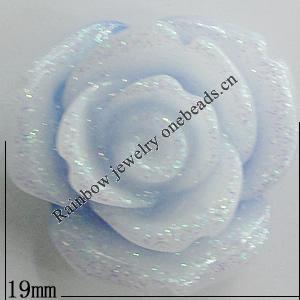 Resin Cabochons, No Hole Headwear & Costume Accessory, Flower, About 19mm in diameter, Sold by Bag