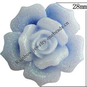 Resin Cabochons, No Hole Headwear & Costume Accessory, Flower, About 28mm in diameter, Sold by Bag