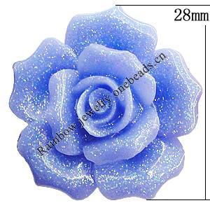 Resin Cabochons, No Hole Headwear & Costume Accessory, Flower, About 28mm in diameter, Sold by Bag