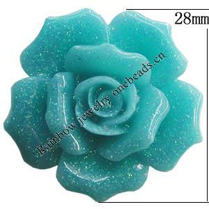 Resin Cabochons, No Hole Headwear & Costume Accessory, Flower, About 28mm in diameter, Sold by Bag