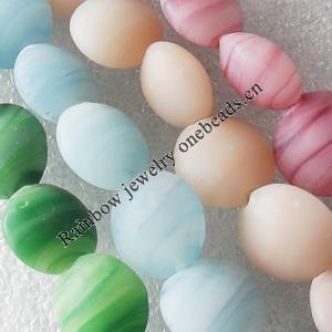 Lampwork Beads, Mix Color Flat Round 15mm Hole:About 1.5mm, Sold by Group