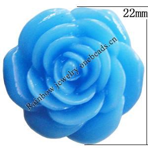 Resin Cabochons, No Hole Headwear & Costume Accessory, Flower, About 22mm in diameter, Sold by Bag